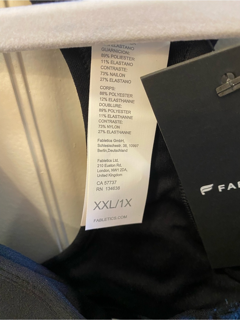 Fabletics Black Racerback Front-Zip Sports Bra - Picture 3 of 4